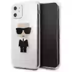 Чехол Karl Lagerfeld Glitter Ikonik Karl для iPhone 11 Silver (KLHCN61TPUTRIKSL)