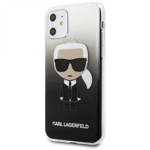 Чехол Karl Lagerfeld Gradient Ikonik Karl для iPhone 11 Black (KLHCN61TRDFKBK)