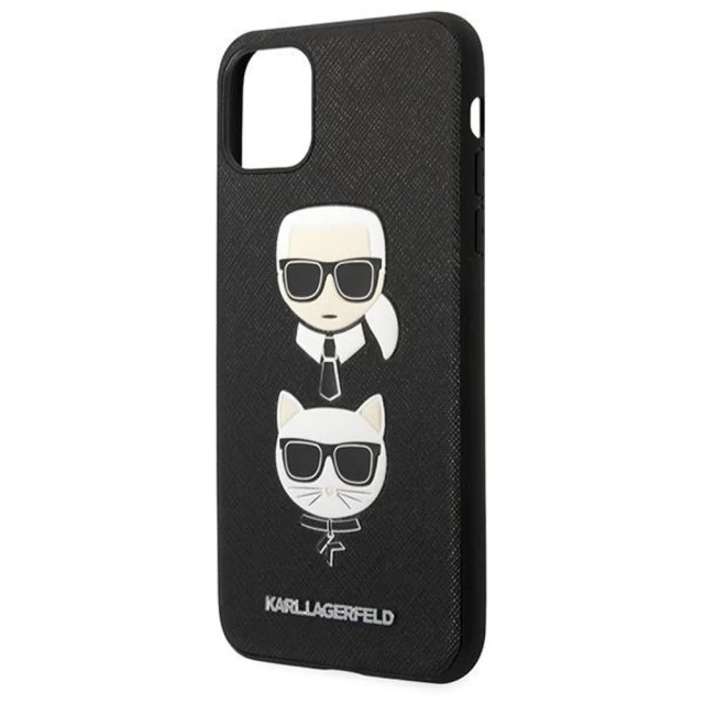 Чохол Karl Lagerfeld Saffiano Karl & Choupette Head для iPhone 11 Pro Max Black (KLHCN65SAKICKCBK)