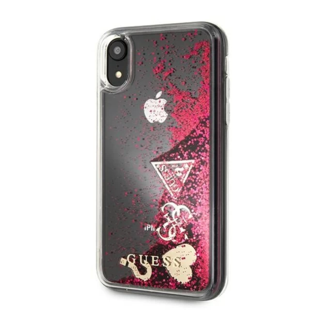 Чохол Guess Glitter Charms для iPhone XR Raspberry (GUOHCI61GLHFLRA)