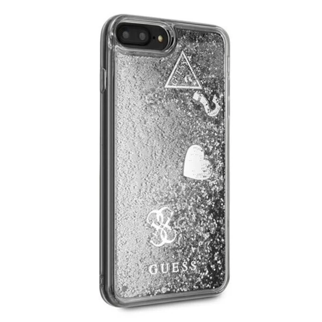 Чехол Guess Glitter Charms для iPhone 7/8 Plus Silver (GUOHCI8LGLHFLSI)