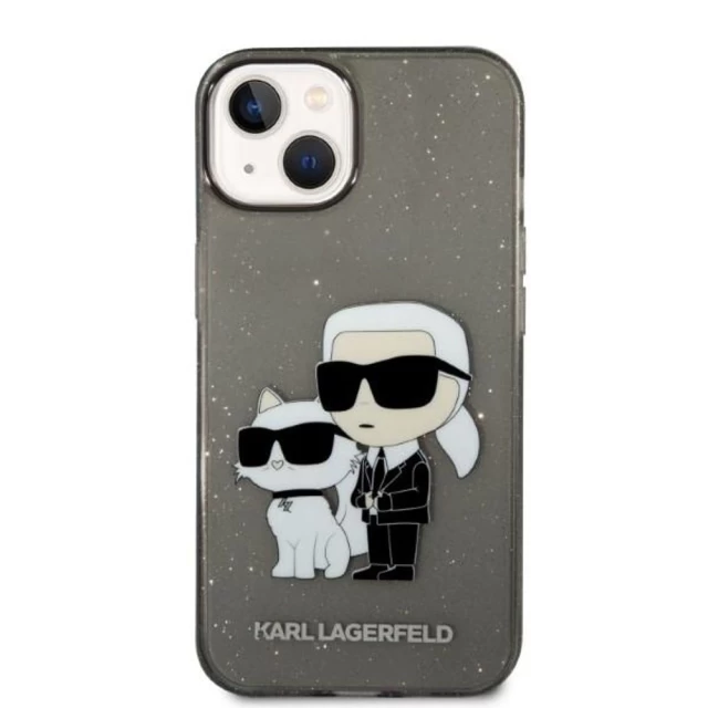 Чохол Karl Lagerfeld Glitter Karl & Choupette для iPhone 14 Black (KLHCP14SHNKCTGK)