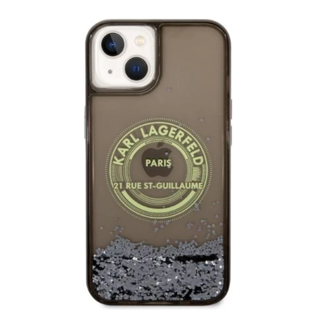 Чохол Karl Lagerfeld Liquid Glitter RSG для iPhone 14 Black (KLHCP14SLCRSGRK)