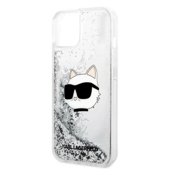 Чохол Karl Lagerfeld Glitter Choupette Head для iPhone 14 Silver (KLHCP14SLNCHCS)