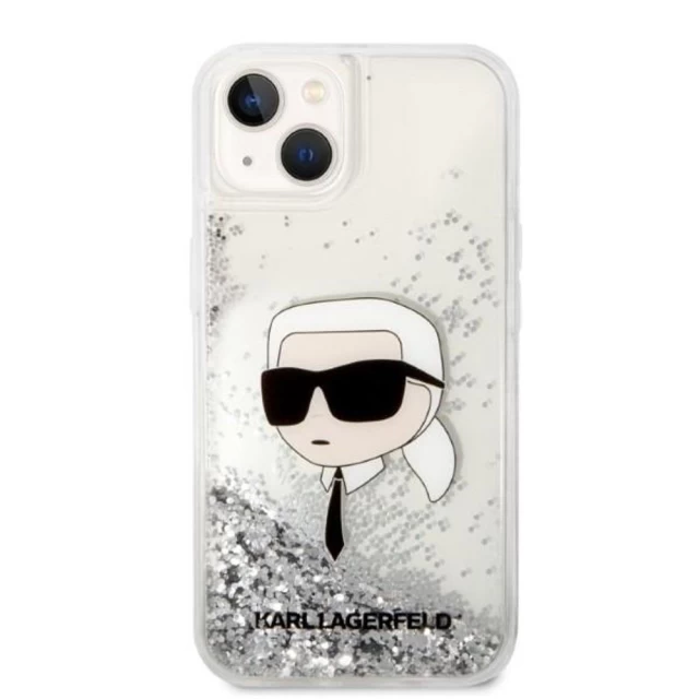 Чохол Karl Lagerfeld Glitter Karl Head для iPhone 14 Silver (KLHCP14SLNKHCH)