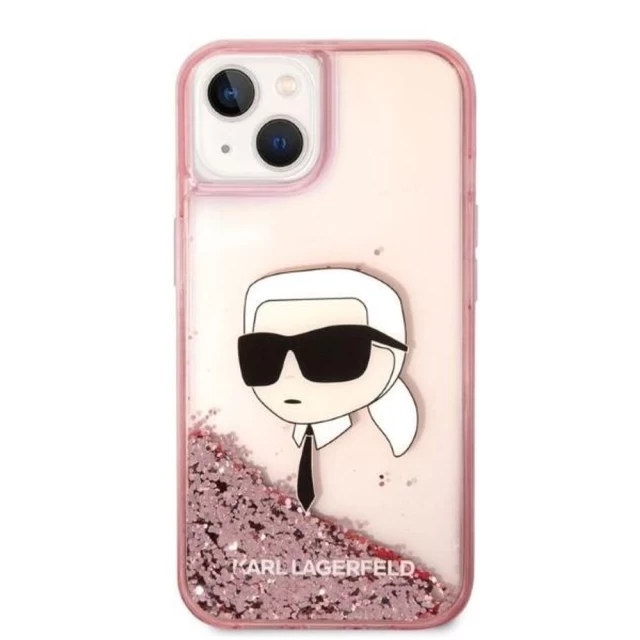 Чохол Karl Lagerfeld Glitter Karl Head для iPhone 14 Pink (KLHCP14SLNKHCP)