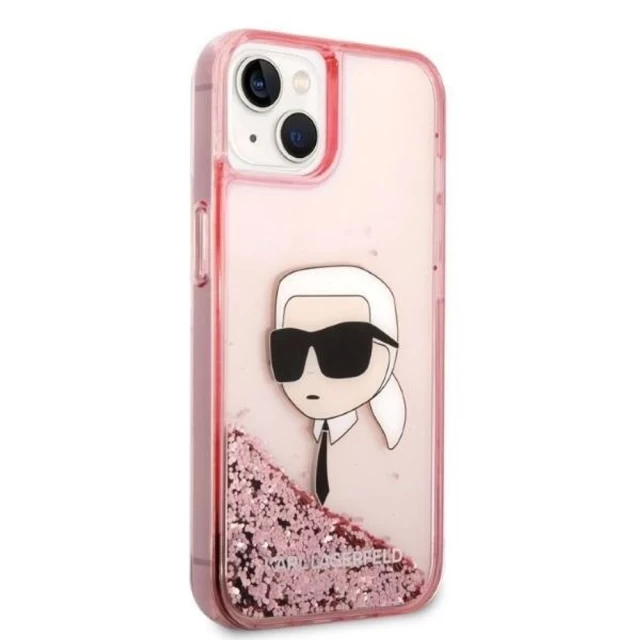 Чохол Karl Lagerfeld Glitter Karl Head для iPhone 14 Pink (KLHCP14SLNKHCP)