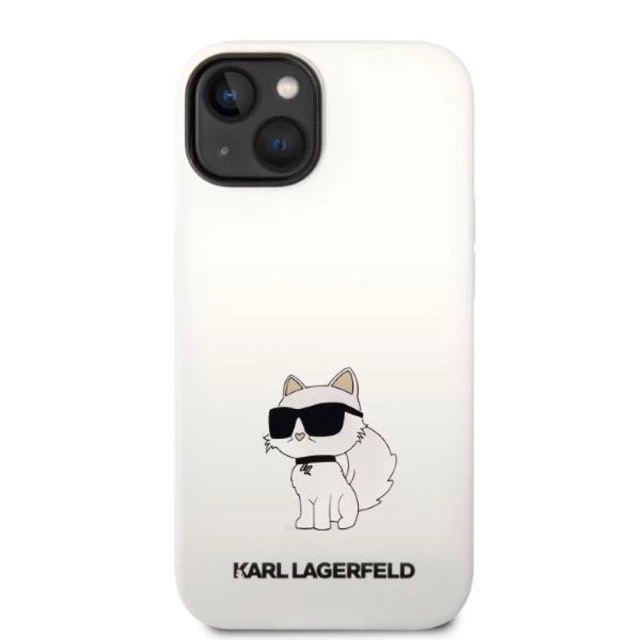Чехол Karl Lagerfeld Silicone Choupette для iPhone 14 White (KLHCP14SSNCHBCH)