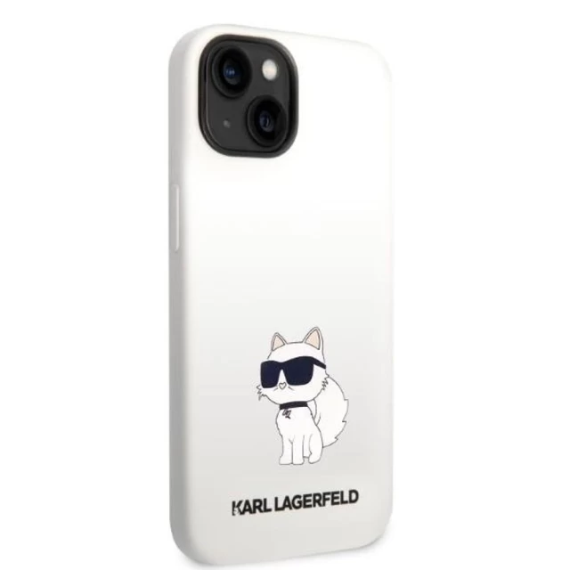 Чохол Karl Lagerfeld Silicone Choupette для iPhone 14 White (KLHCP14SSNCHBCH)