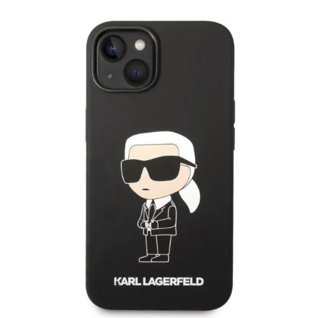 Чехол Karl Lagerfeld Silicone Ikonik для iPhone 14 Black (KLHCP14SSNIKBCK)