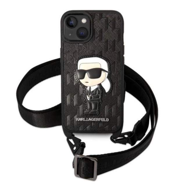 Чохол Karl Lagerfeld Monogram Ikonik Patch для iPhone 14 Black (KLHCP14SSTKMK)