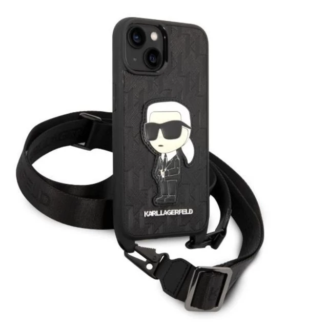 Чохол Karl Lagerfeld Monogram Ikonik Patch для iPhone 14 Black (KLHCP14SSTKMK)