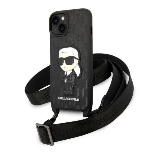 Чохол Karl Lagerfeld Monogram Ikonik Patch для iPhone 14 Black (KLHCP14SSTKMK)