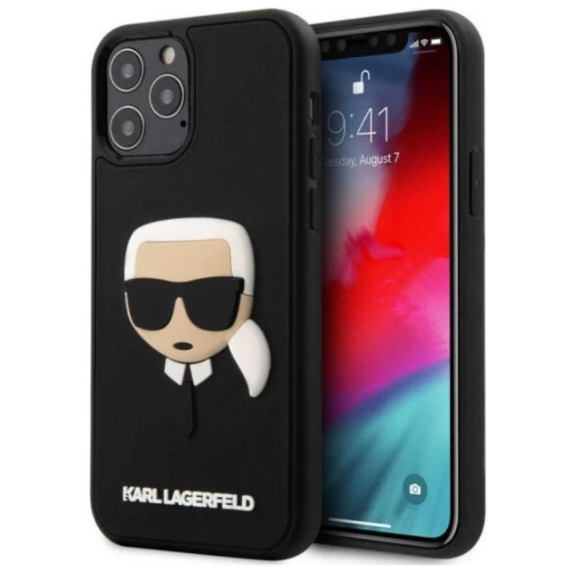 Чехол Karl Lagerfeld 3D Rubber Karl's Head для iPhone 12 Pro Max Black (KLHCP12LKH3DBK)