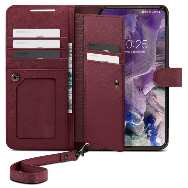 Чехол Spigen Wallet S Plus для Samsung Galaxy S23 Burgundy (ACS05724)