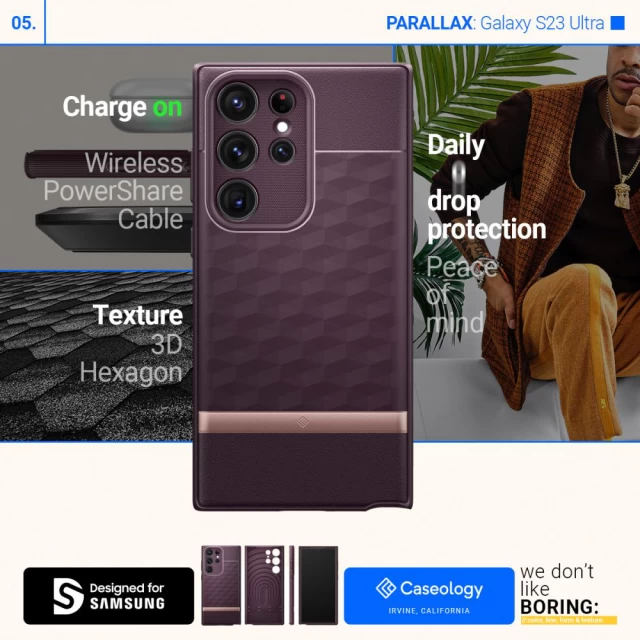 Чохол Spigen Caseology Parallax для Samsung Galaxy S23 Ultra Burgundy (ACS05656)