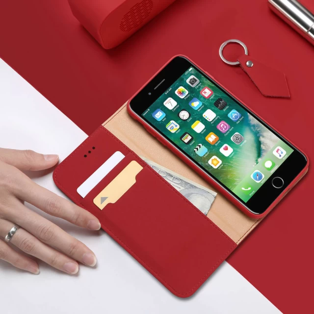 Чехол Dux Ducis Wish Leather Bookcase для iPhone SE 2022 /2020 | 8 | 7 Red (6934913086742)