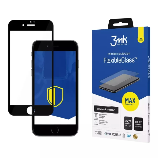 Защитное стекло 3mk FlexibleGlass Max для iPhone 8/7 Plus Black (5903108032353)