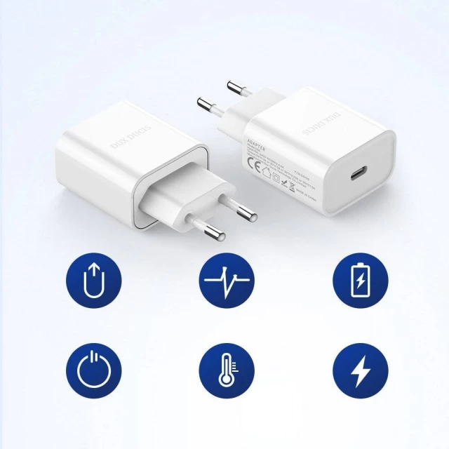 Мережевий зарядний пристрій DUX DUCIS FC/PD 20W USB-C White (6934913055090)