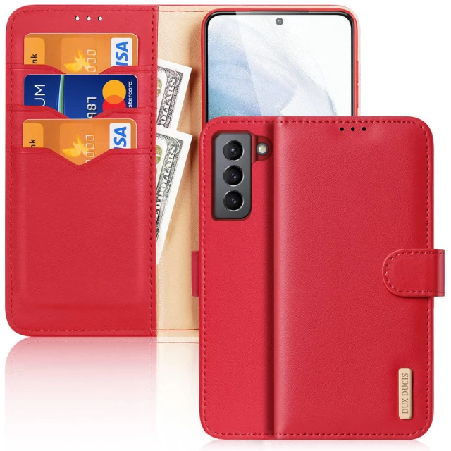 Чехол Dux Ducis Hivo Leather Flip Wallet для Samsung Galaxy S21 FE Red (6934913048696)