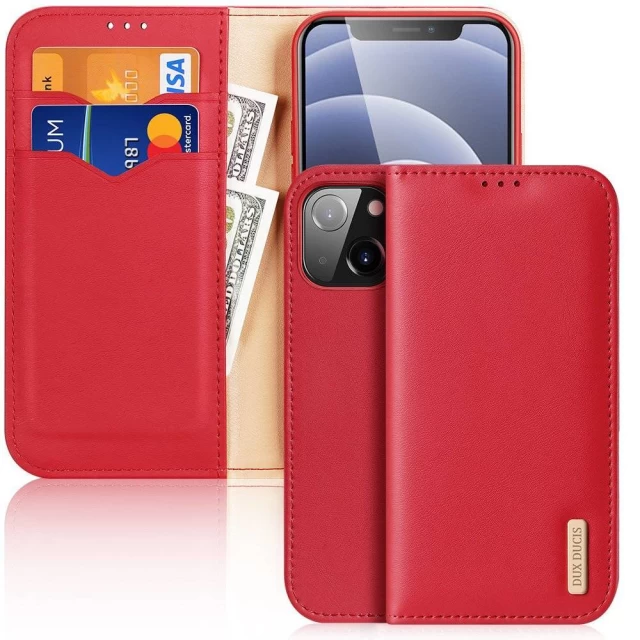 Чехол Dux Ducis Hivo Leather Flip Wallet для iPhone 13 Red (6934913047330)