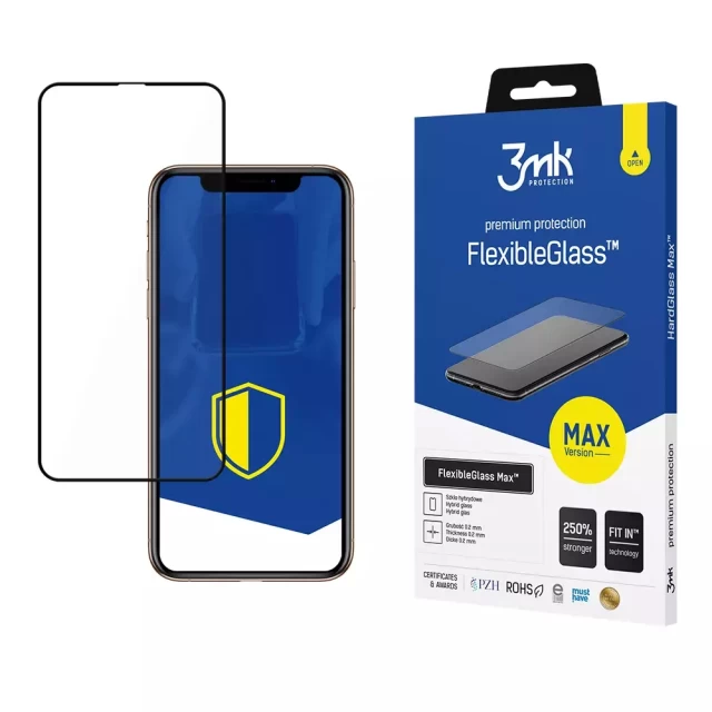 Защитное стекло 3mk FlexibleGlass Max для iPhone 11 Pro Max/XS Max Black (5903108038034)