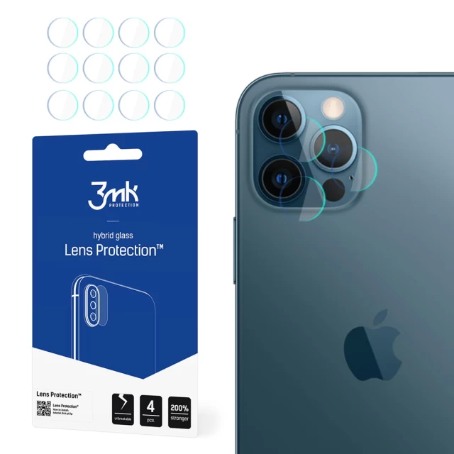 Защитное стекло 3mk для камеры iPhone 12 Pro Lens Protection (4 pack) Transparent (5903108323215)