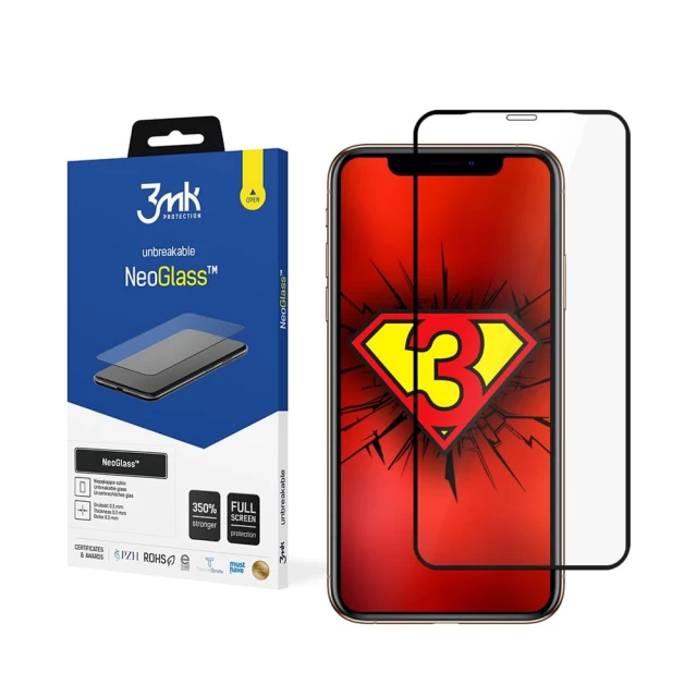 Защитное стекло 3mk NeoGlass для iPhone 12 | 12 Pro Black (5903108292306)