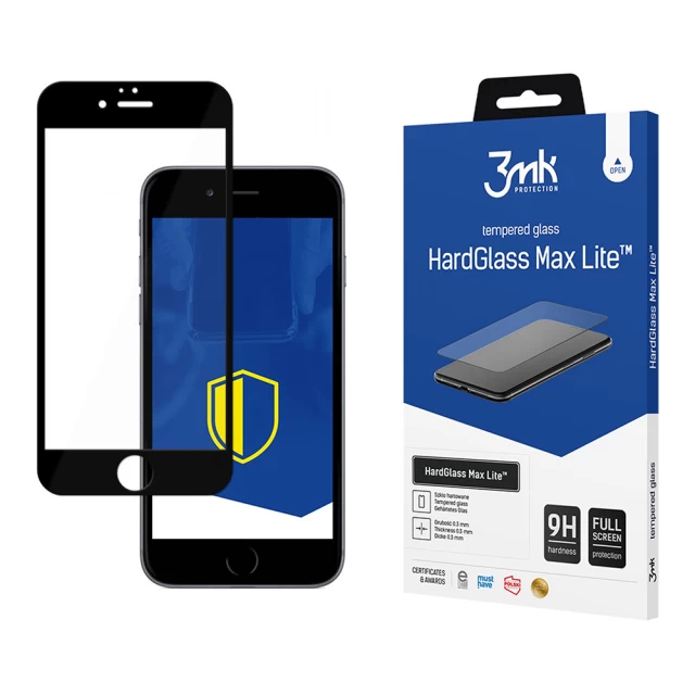 Защитное стекло 3mk HardGlass Max Lite для iPhone 8/7 Plus Black (5903108071253)