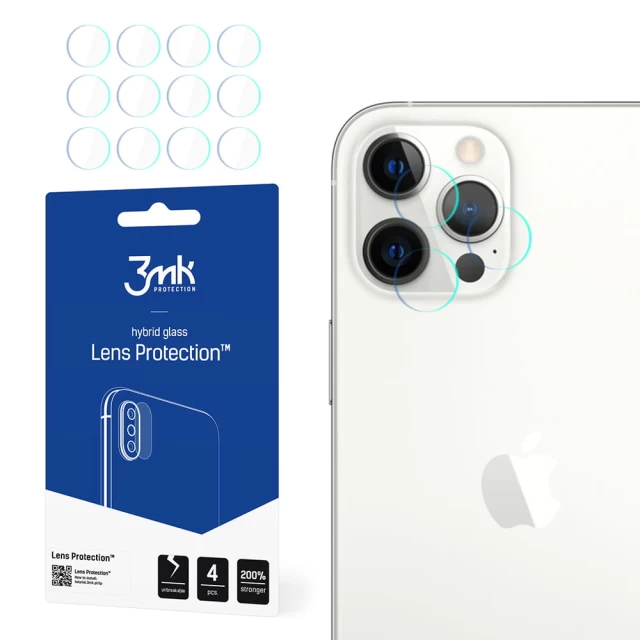 Защитное стекло 3mk для камеры iPhone 12 Pro Max Lens Protection (4 pack) Transparent (5903108323222)