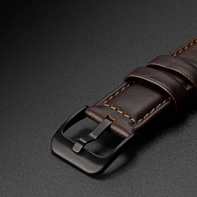 Ремінець Dux Ducis Leather Strap для Samsung Galaxy Watch | Huawei Watch | Honor Watch | Xiaomi Watch 22mm Wristband Dark Brown (6934913036396)