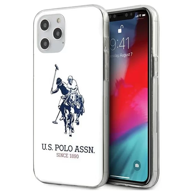 Чехол U.S. Polo Assn Shiny Big Logo для iPhone 12 | 12 Pro White (USHCP12MTPUHRWH)