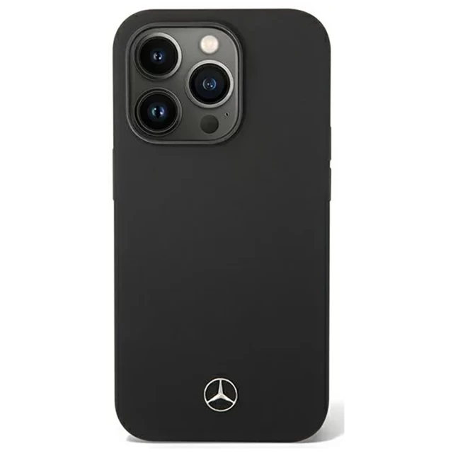 Чохол Mercedes для iPhone 14 Pro Silicone Line Black with MagSafe (MEHMP14LSILBK)
