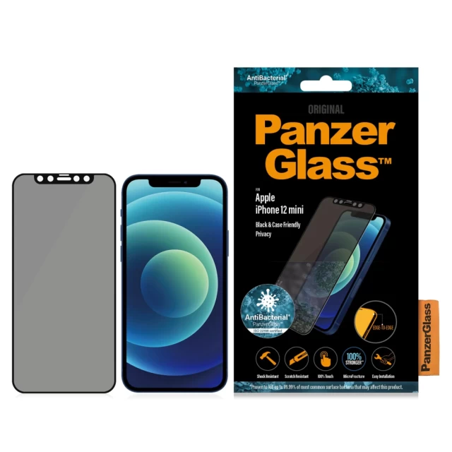 Защитное стекло PanzerGlass Super Plus Privacy для iPhone 12 mini Black (P2710)