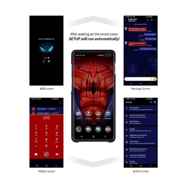 Чехол Samsung Marvel Smart Cover для Samsung Galaxy S10 Plus (G975) Spider Man (GP-G975HIFGHWD)