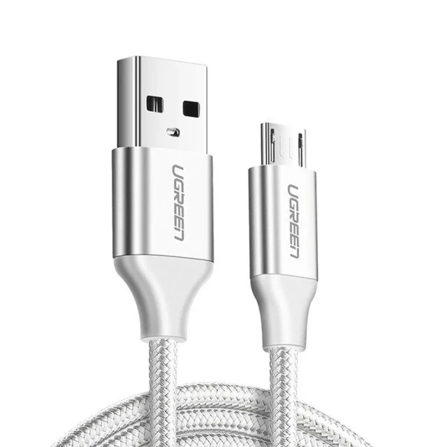Кабель Ugreen US290 USB-A to microUSB Fast Charging 1m White (60151)
