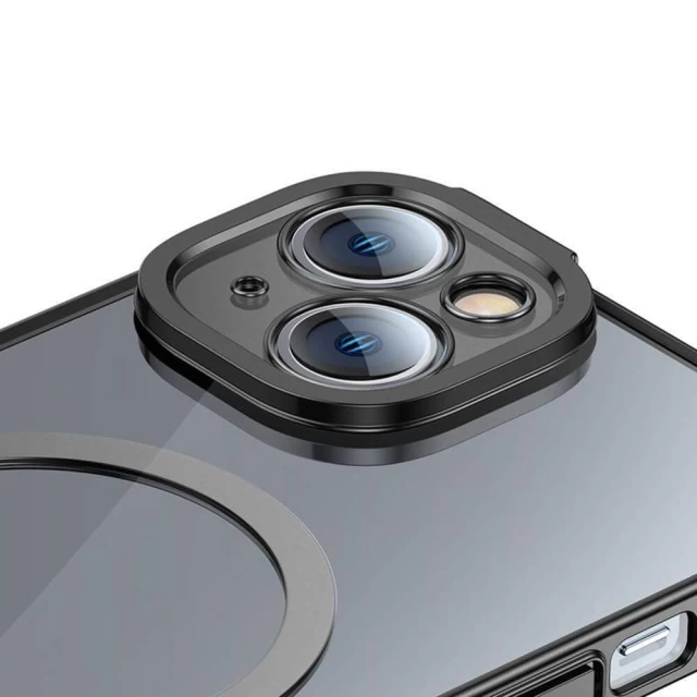 Чохол і захисне скло Baseus Glitter для iPhone 14 Black with MagSafe (ARMC010001)