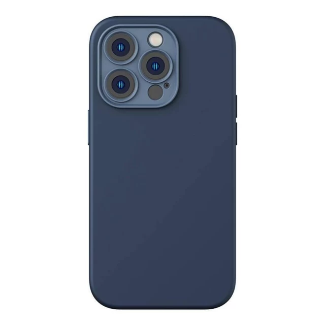 Чехол и защитное стекло Baseus Liquid Silica для iPhone 14 Pro Blue (ARYT001703)