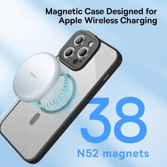 Чехол и защитное стекло Baseus Frame для iPhone 14 Pro Black with MagSafe (ARJT020101)