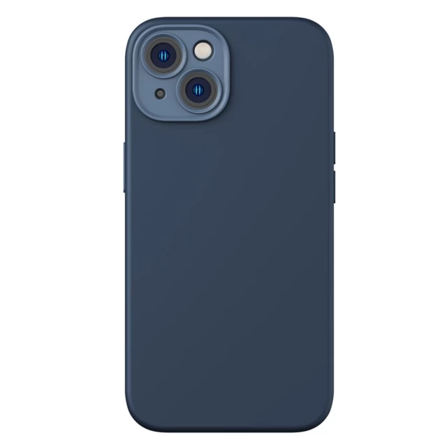 Чехол и защитное стекло Baseus Liquid Silica для iPhone 14 Blue with MagSafe (ARYC000403)