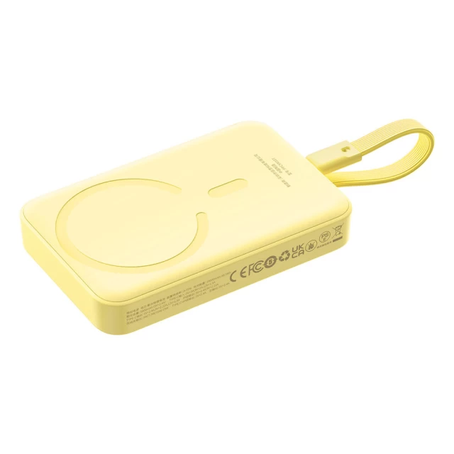 Портативное зарядное устройство Baseus Magnetic Mini with USB-C to USB-C Cable 0.3m 10000 mAh 30W Yellow with MagSafe (P1002210BY23-00)
