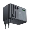 Мережевий зарядний пристрій Acefast Z1 PD UK | EU | US 75W 3xUSB-C | 2xUSB-A Black (Z1)
