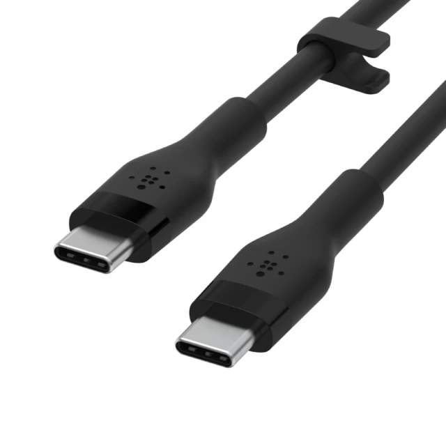 Кабель Belkin USB-C to USB-C SILICONE 3m Black (CAB009BT3MBK)