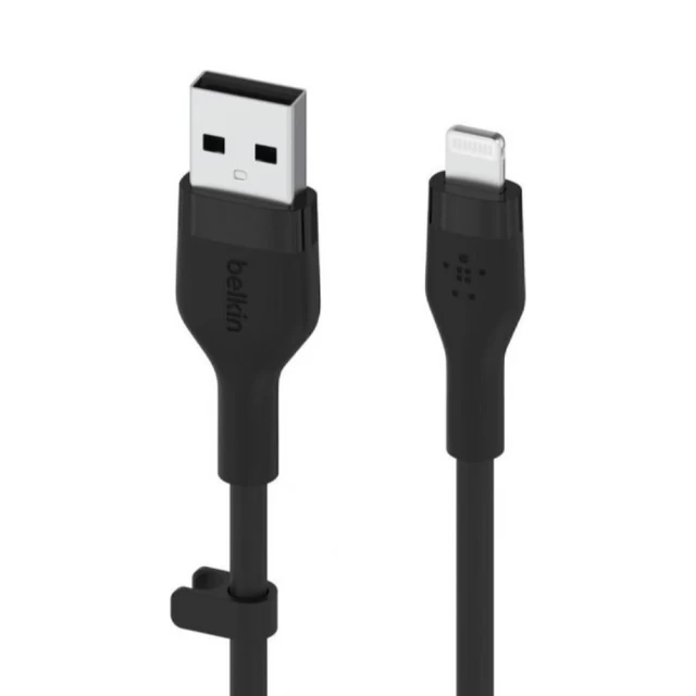 Кабель Belkin USB-A to Lightning SILICONE 2m Black (CAA008BT2MBK)