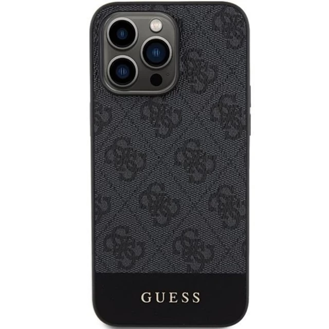 Чехол Guess 4G Stripe Collection для iPhone 15 Pro Max Grey (GUHCP15XG4GLGR)