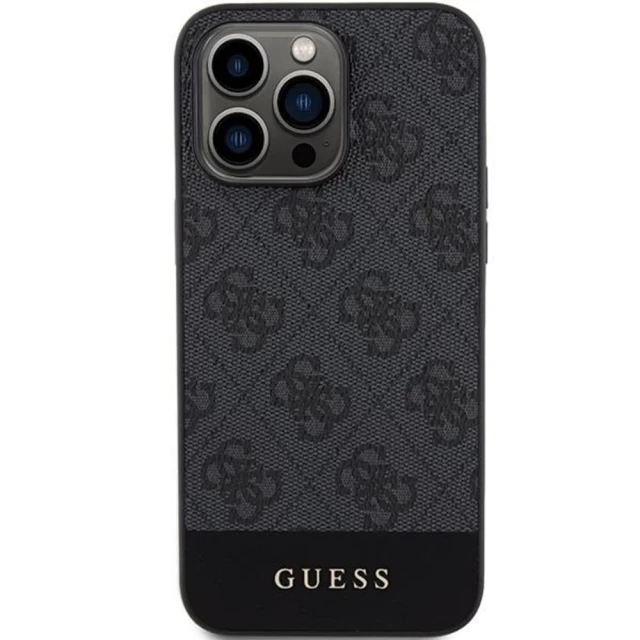 Чохол Guess 4G Stripe Collection для iPhone 15 Pro Max Grey (GUHCP15XG4GLGR)