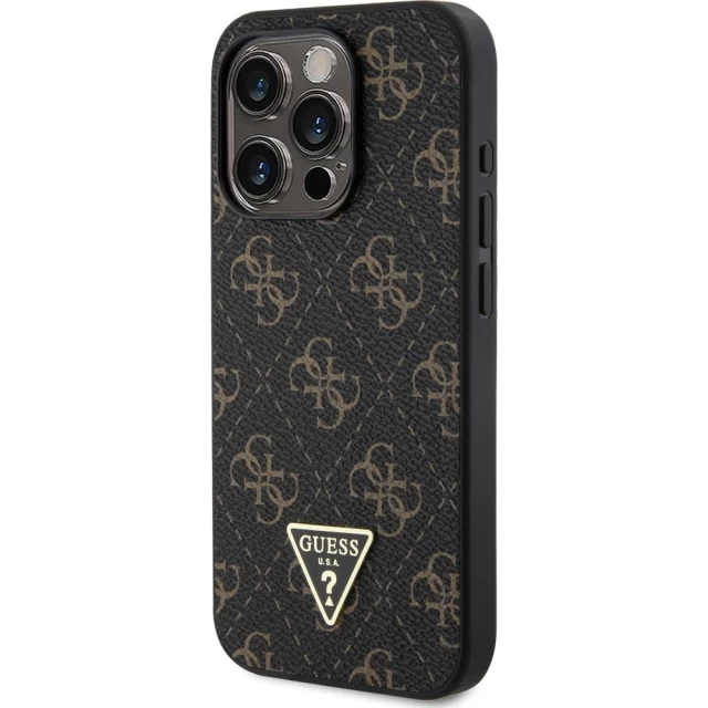 Чохол Guess 4G Triangle Metal Logo для iPhone 15 Pro Black (GUHCP15LPG4GPK)