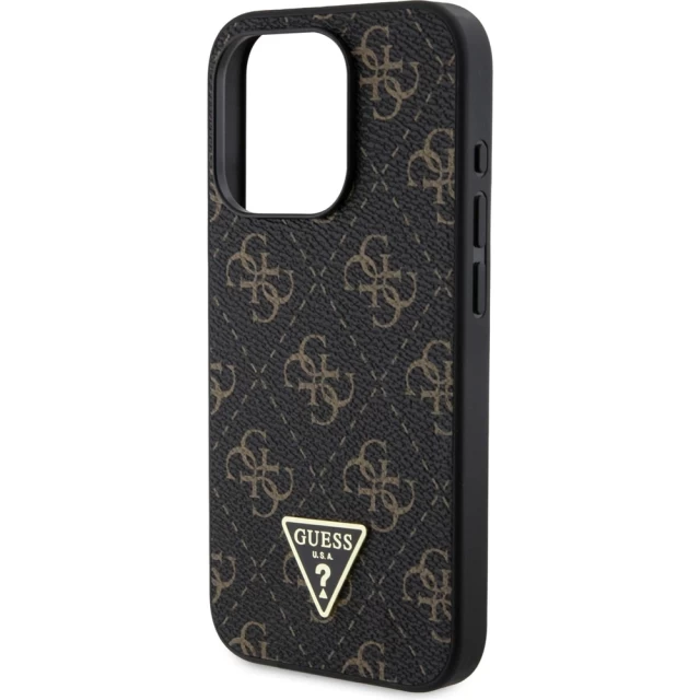 Чехол Guess 4G Triangle Metal Logo для iPhone 15 Pro Black (GUHCP15LPG4GPK)