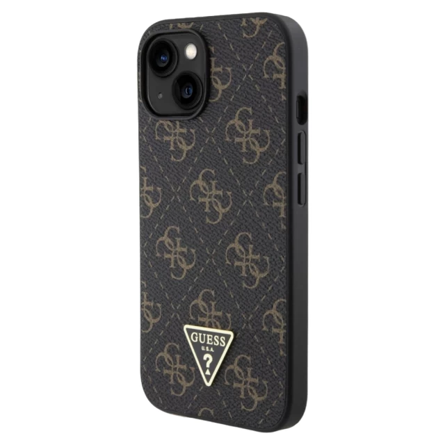 Чохол Guess 4G Triangle Metal Logo для iPhone 15 | 14 | 13 Black (GUHCP15SPG4GPK)