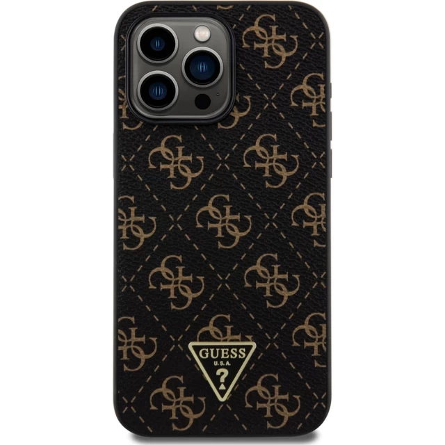 Чехол Guess 4G Triangle Metal Logo для iPhone 15 Pro Max Black (GUHCP15XPG4GPK)